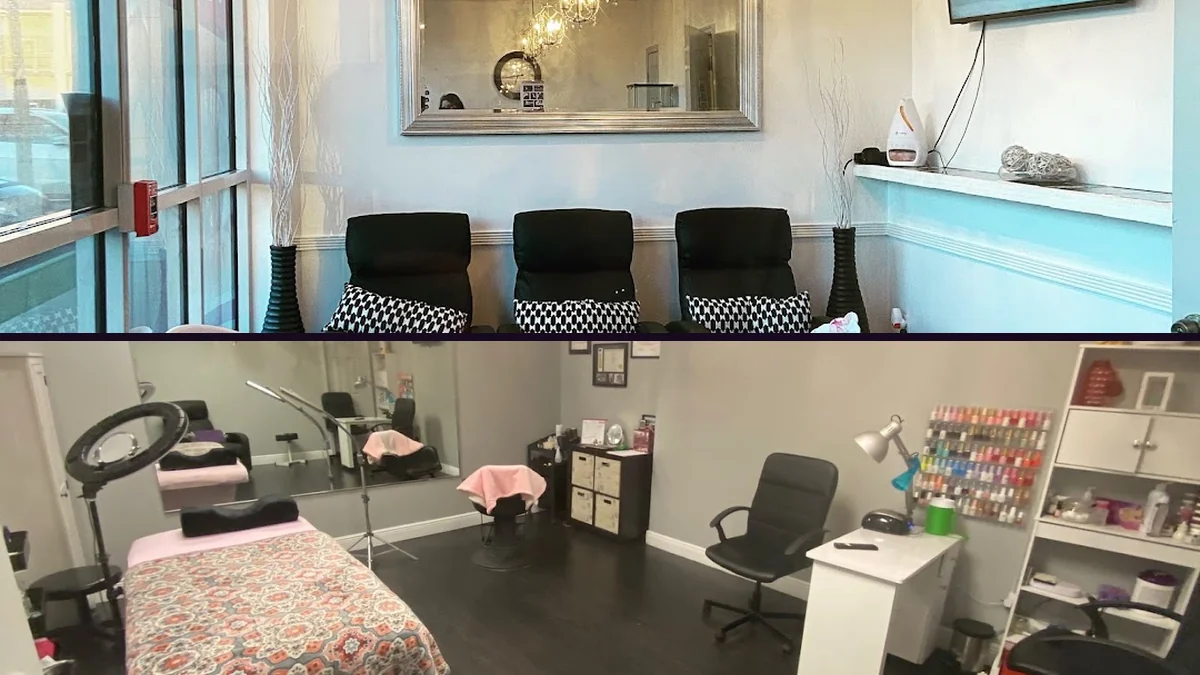 Relaxing spa room prepared for salon services.